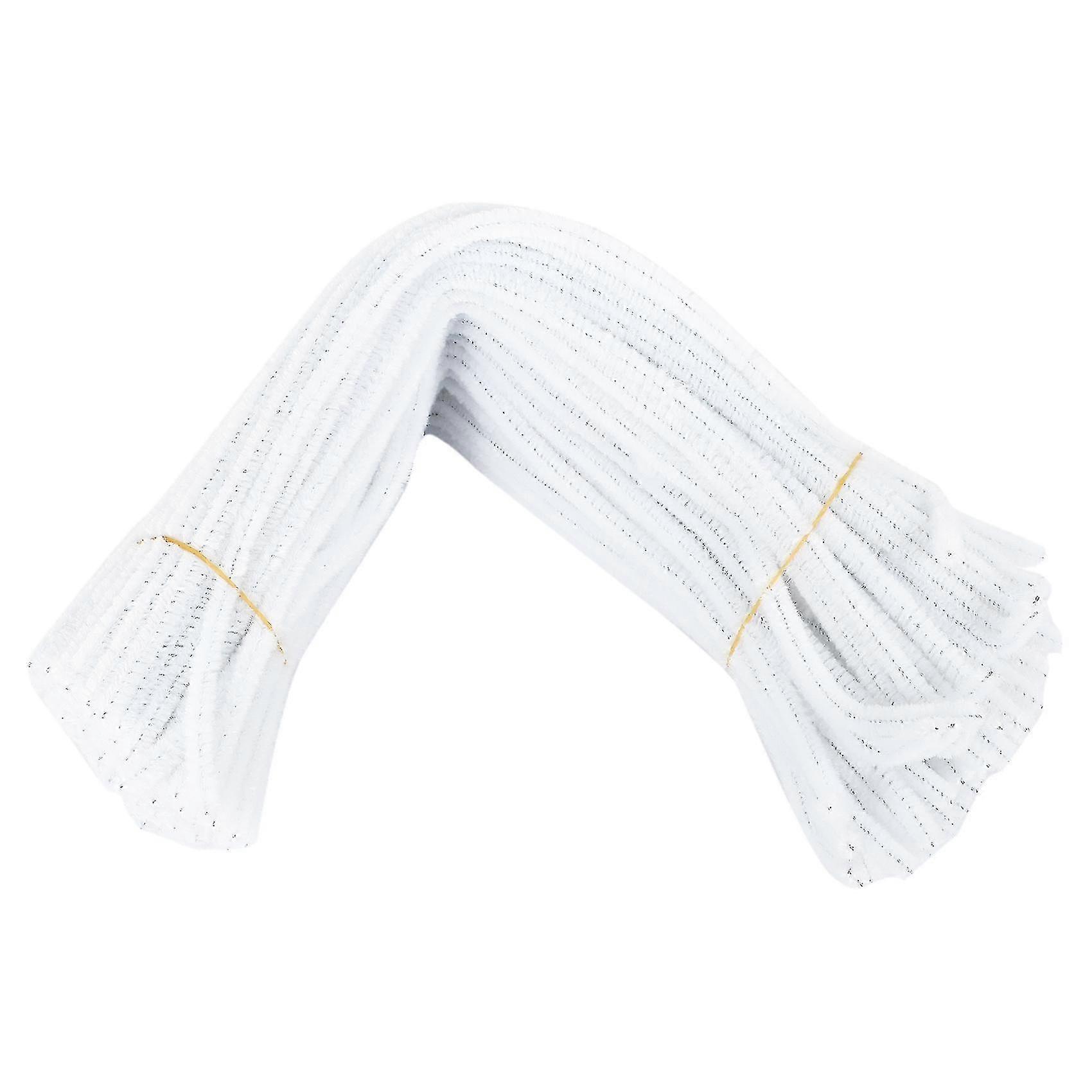 100 Pcs 30cm Pipe Cleaners, White