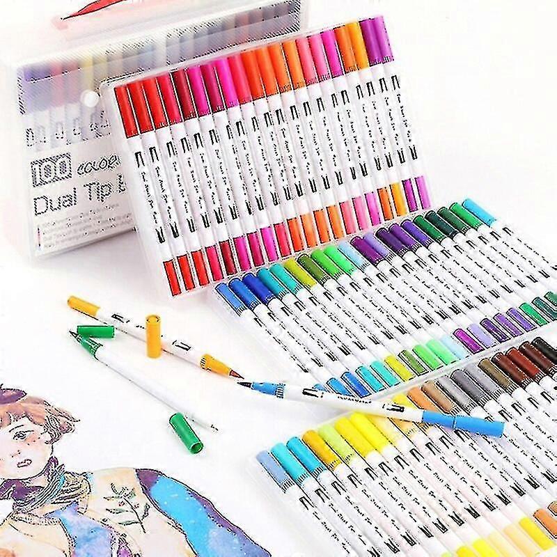 ألوان مائية أقلام ملونة حبيبات شعر ناعم لعلامات التلوين بطانات دقيقة للحروف شعر الفن لوازم الرسم قراءة القصص المصورة / 12 قطعة