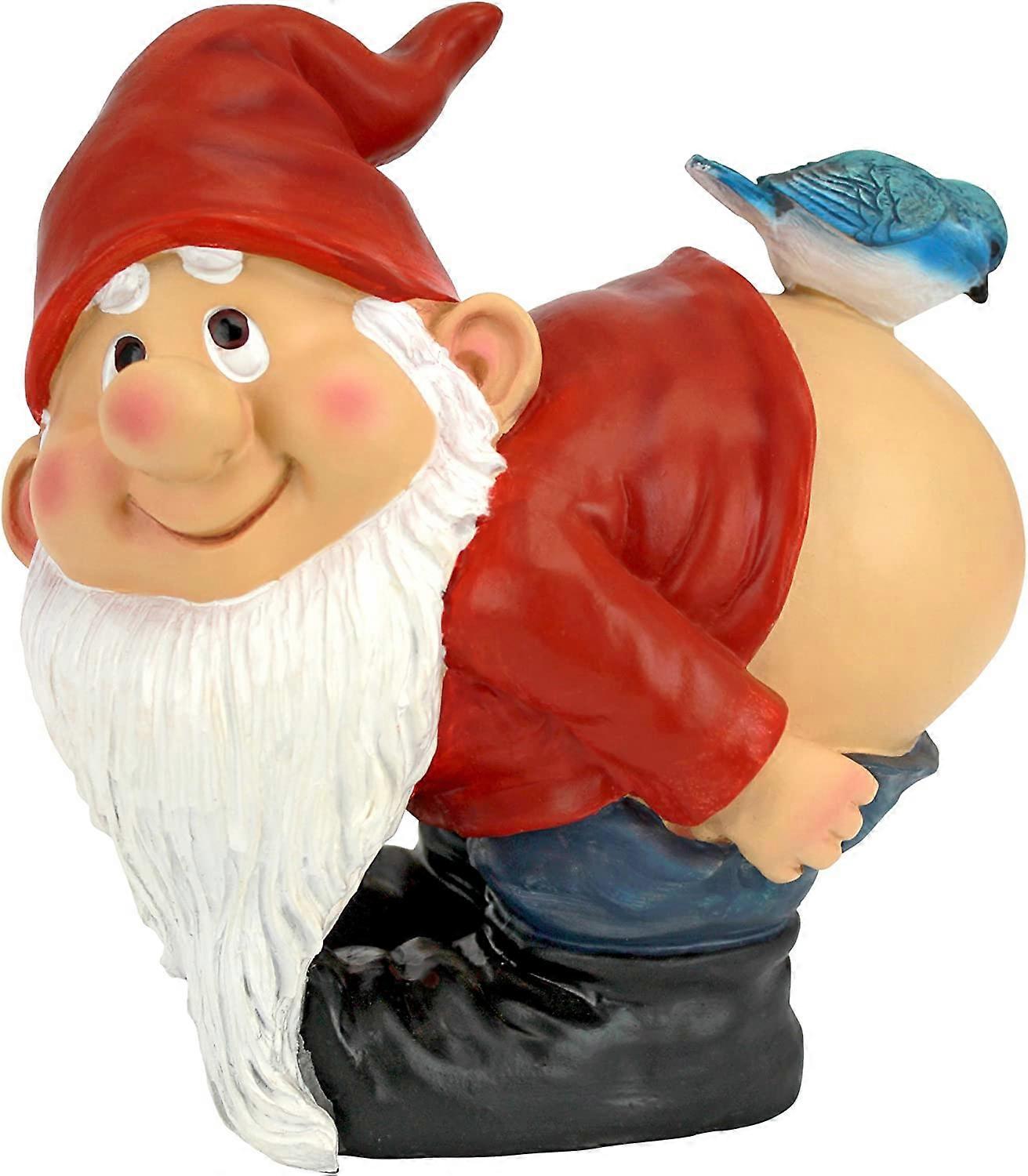 Naked Buttocks Garden Gnome Statue, Medium 21cm, Polyresin, Full Color Palette