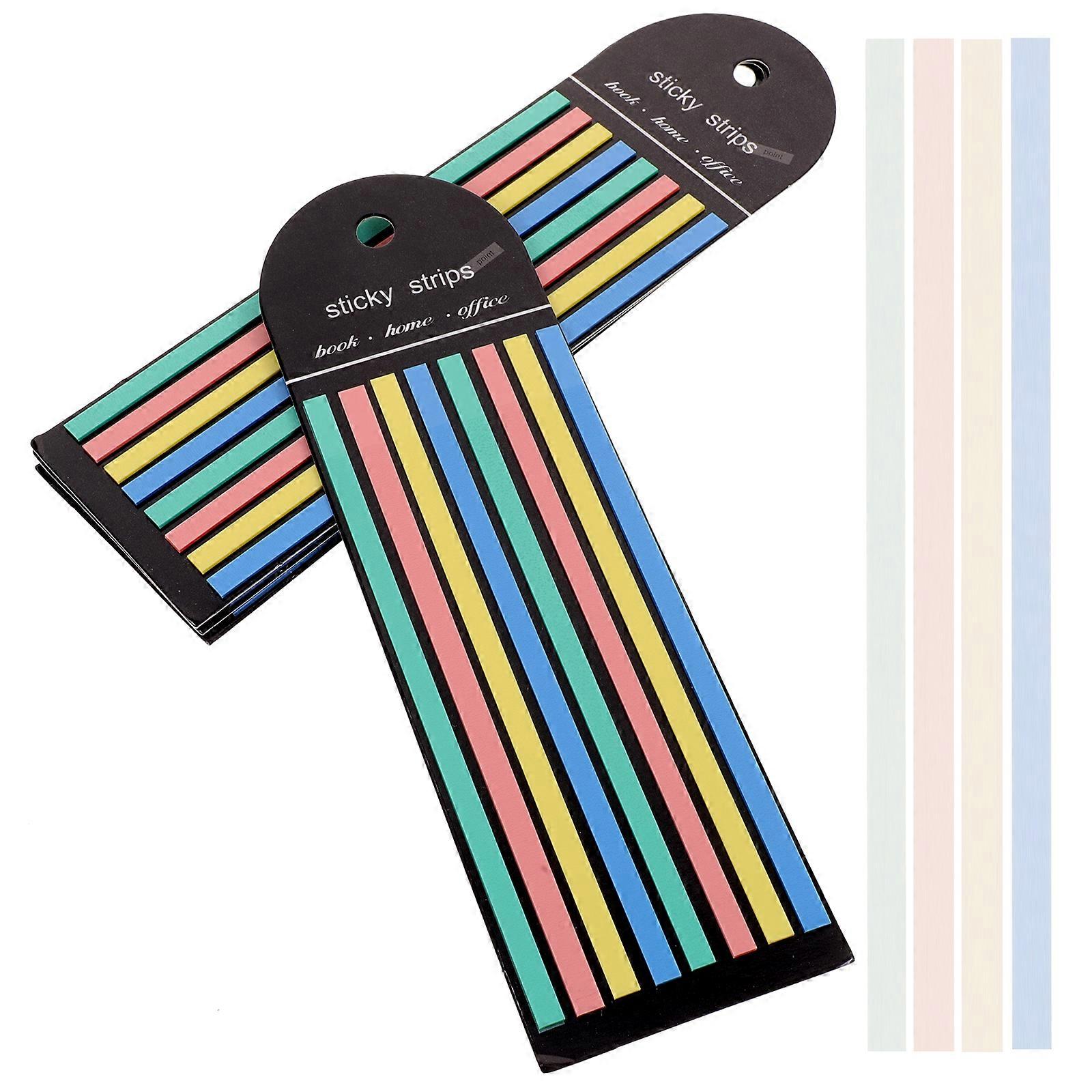 4 Books of Long Note Strip Transparent Highlight Strips Portable Page Markers for Highlight