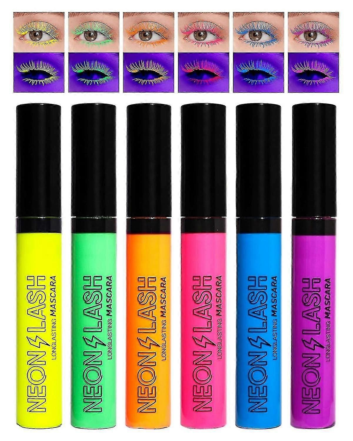 Neon Mascara, UV Glow Blacklight Colored Mascara for Eyelashes