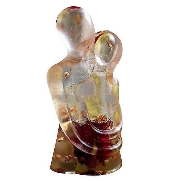 Valentine Resin Statue Lovers Couple with Real Rose