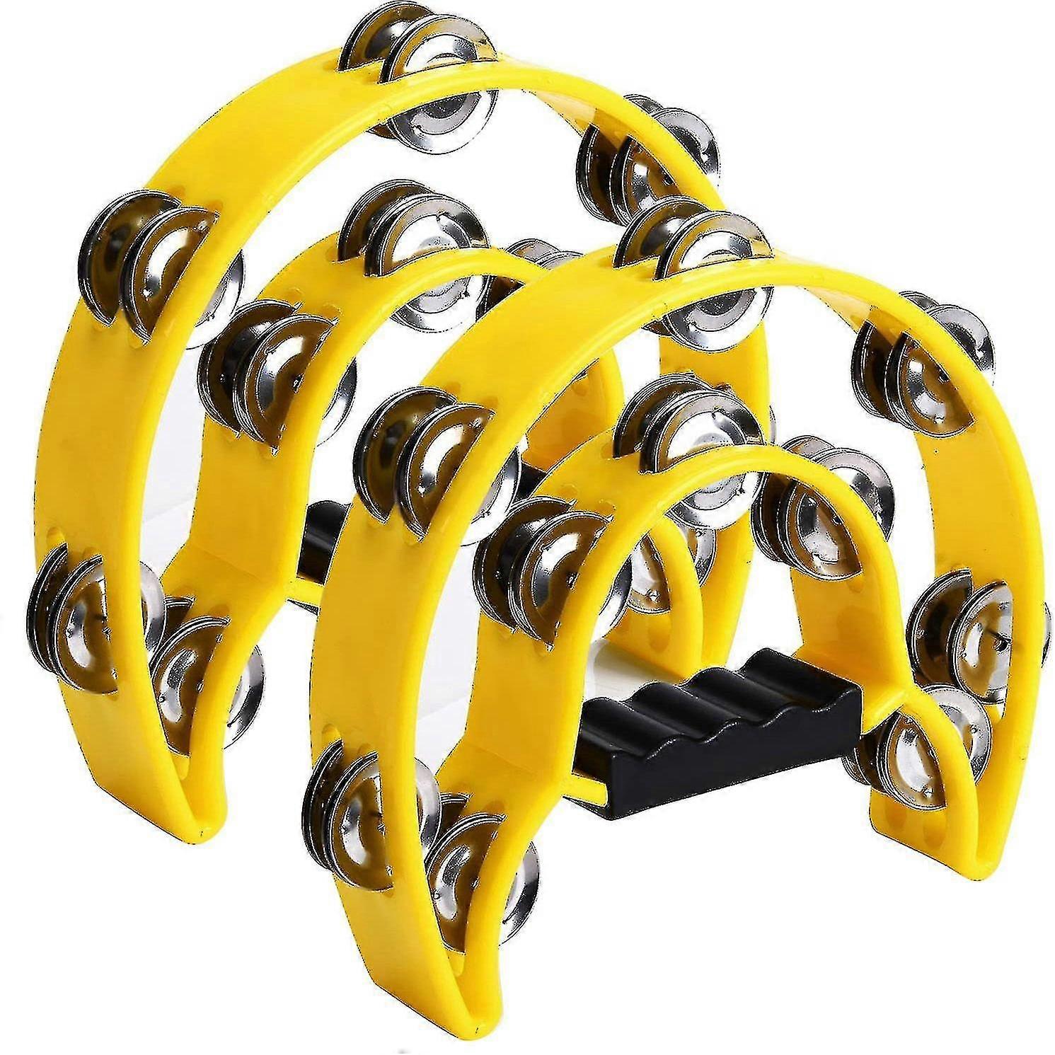 Compatible Withhandheld Percussion Tambourines Double Row Moon Handheld Tambourine