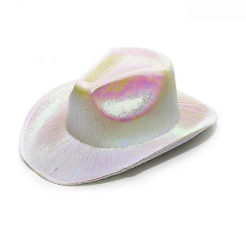 Sparkly Glitter Space Cowboy Hat White