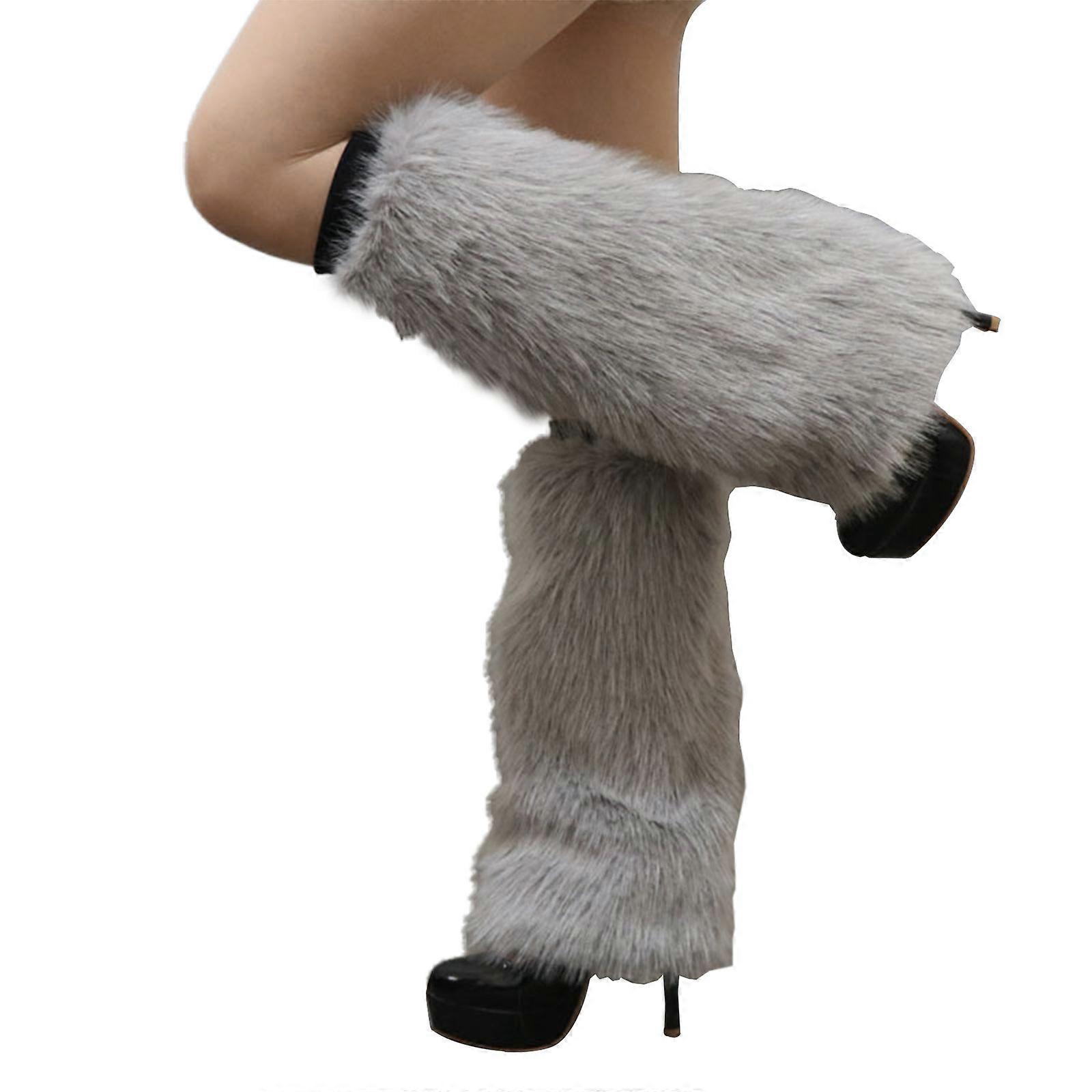 Furry Faux Soft Leg Mode 40cm Toppers Manchet Damer Fluffy Boot Boot Varmere Pels