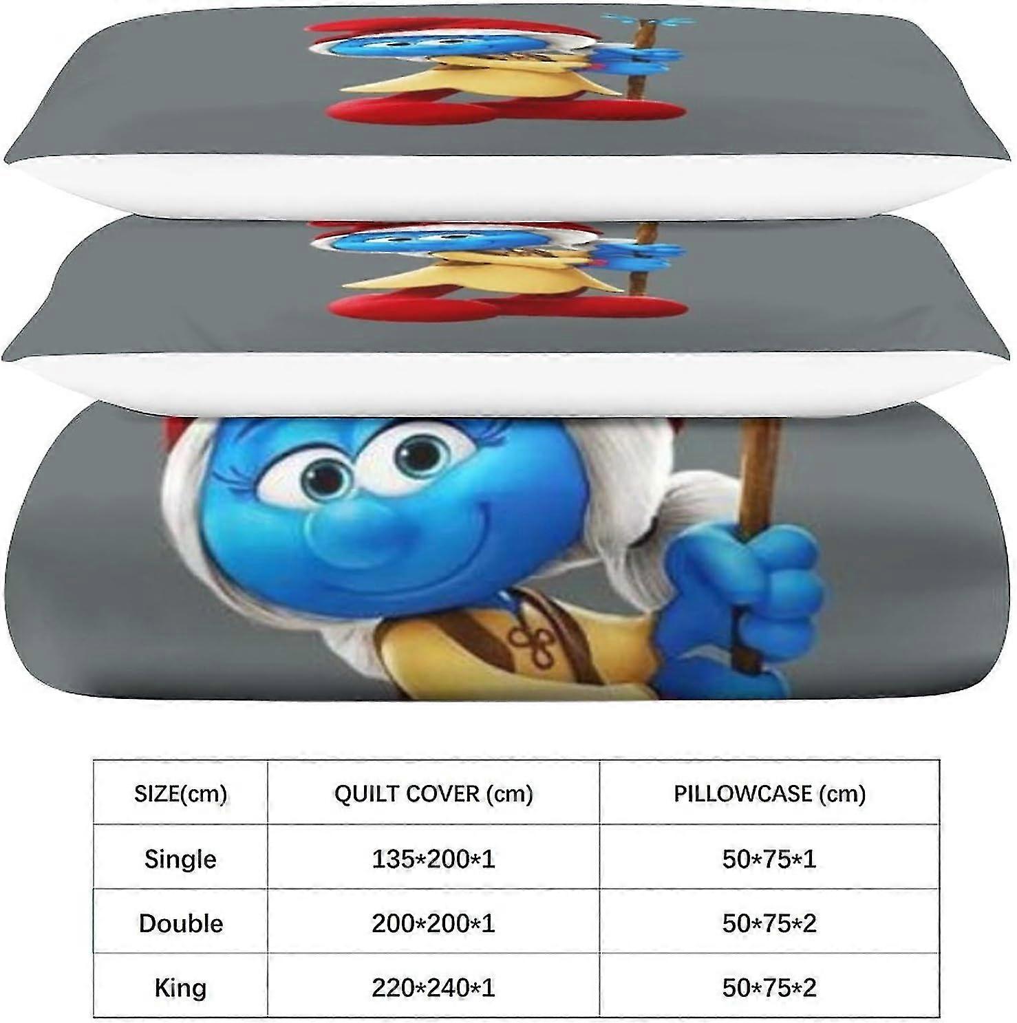 o3820 Bed Sheets Duvet Cover Set 3D The Smurfs Bedding Set Microfiber ...
