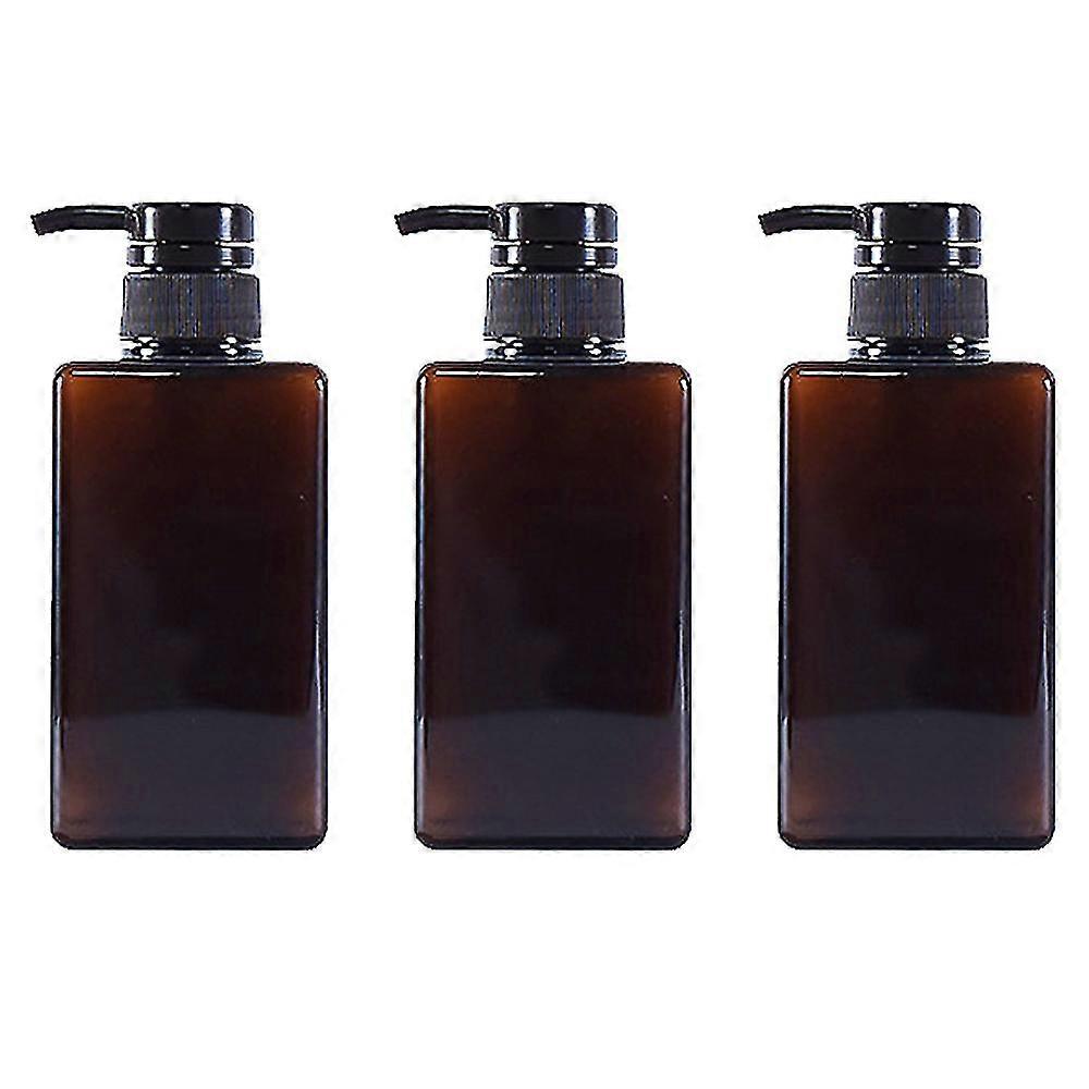 3Pack Refillable Shampoo and Conditioner Bottles, 150ml Plastic Pump Dispensers, Square Empty Bottle for Body Wash, Essential Oil, Soap Liquid, Lotion