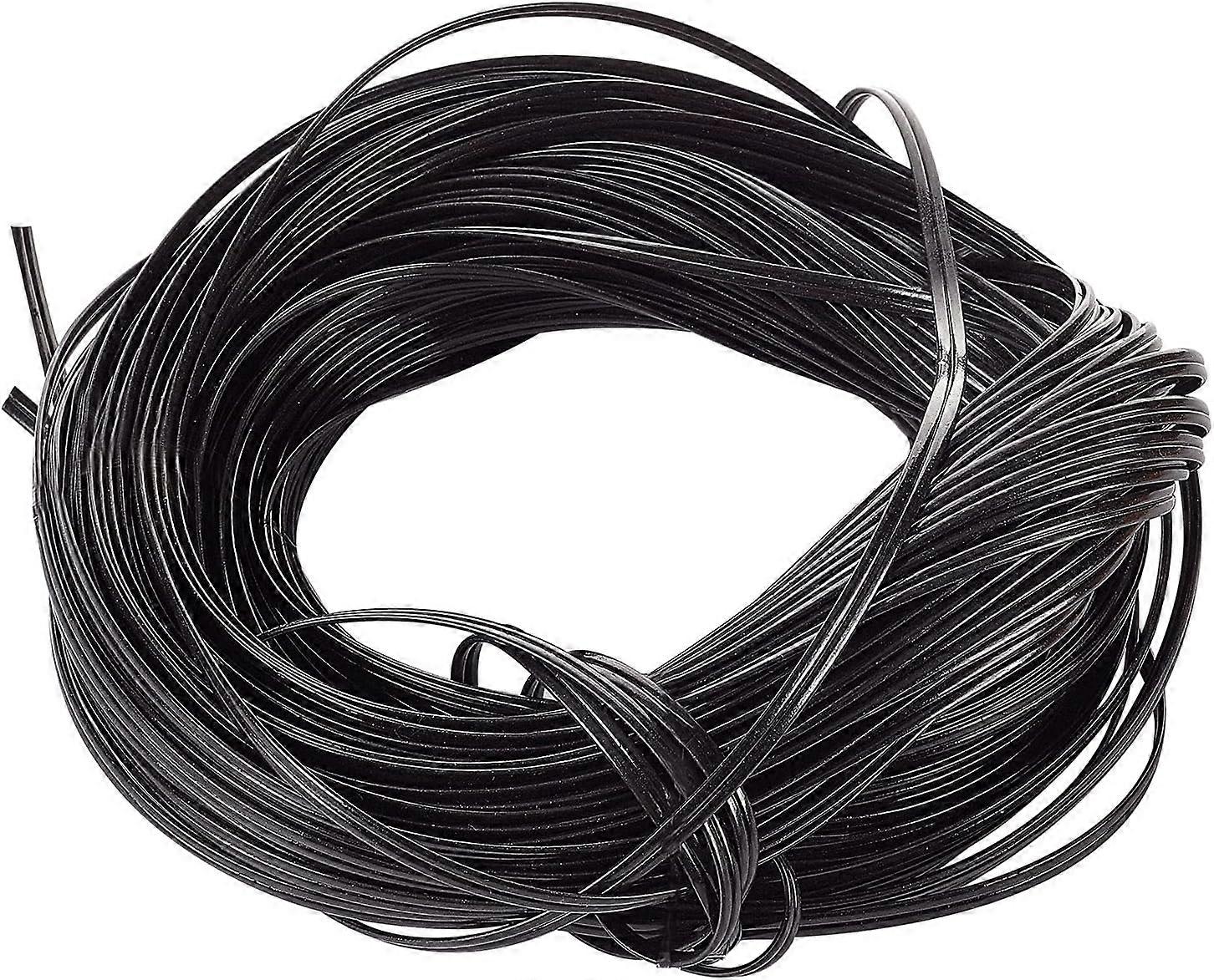 DIY Plastic Rattan Wicker 230Ft(70m) Rattan Material Webbing Flat Solid Weaving Material Durable Plastic Wicker for DIY Furniture Knitting Repair(Blac
