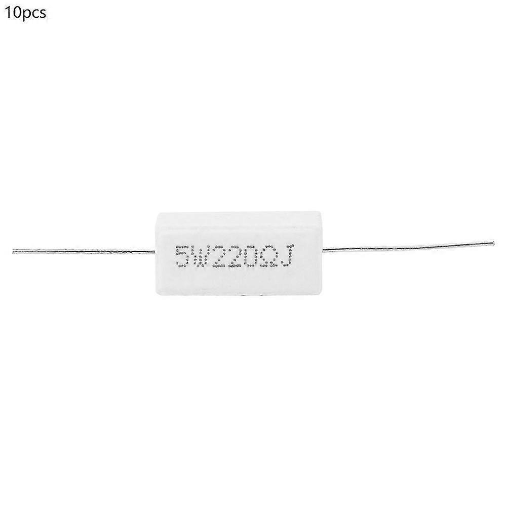 10Pcs 5W Cement Resistors 220R Power Resistance, 5% Tolerance, MO Film, Electronic Components