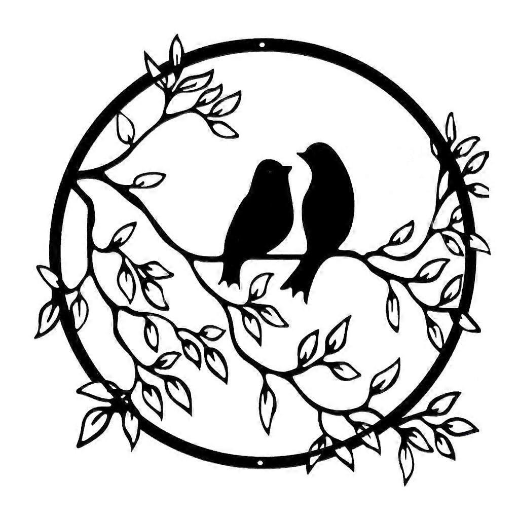 메탈 벽 장식 새 나무 가지 벽 실루엣 장식 침실 정원용