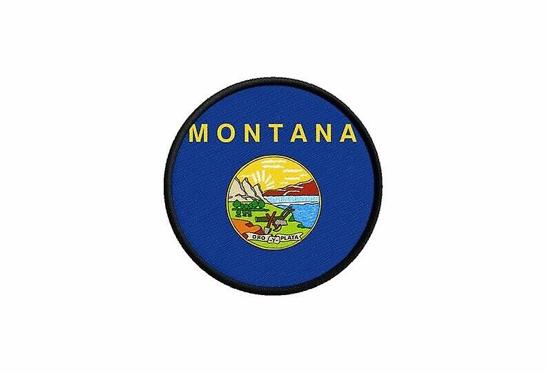 Patch badge American flag United States montana printed round roundel