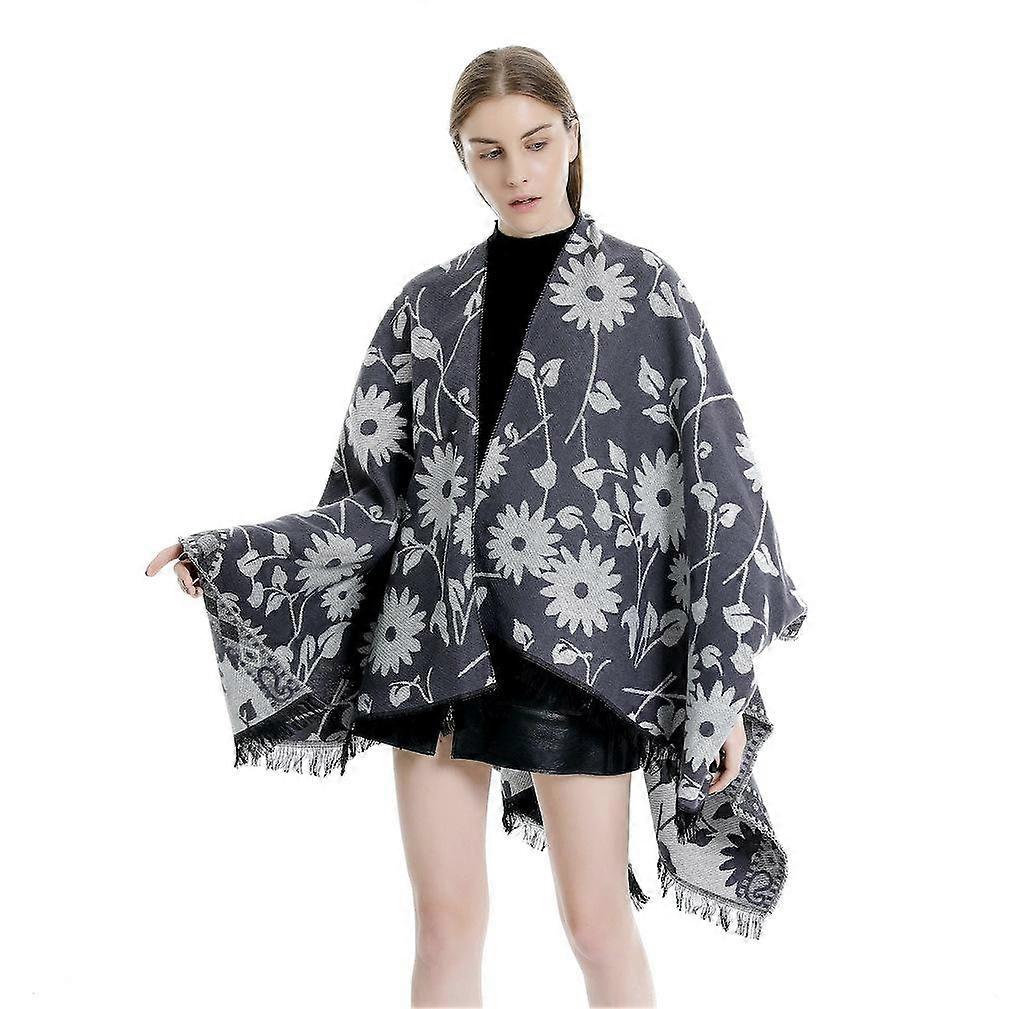 Pashmina Sjal Halsduk Pullover Poncho Vinterkofta för Lady