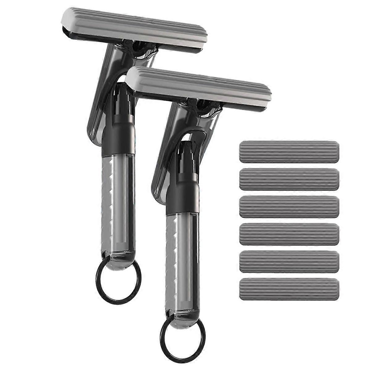 Mini Mop for Countertop Cleaning Sponge Mop with A Small Bottle Self Squeezing Mini Mop Semi-Automatic