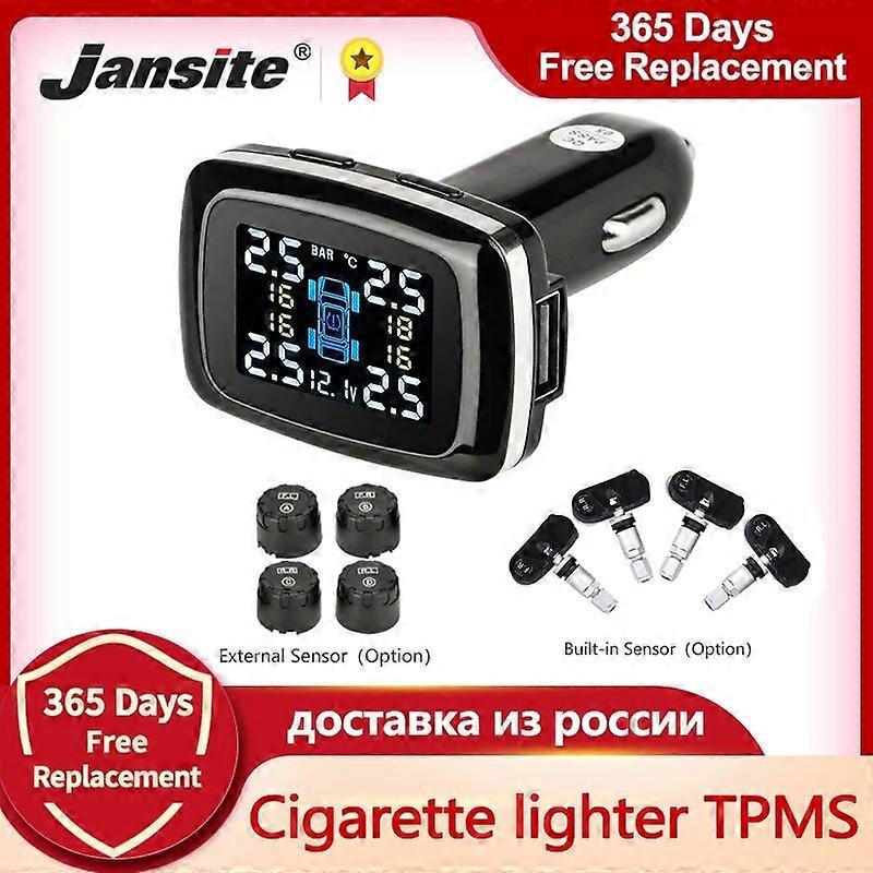 Sensori per veicoli a motore Jansite Car TPMS Sistema di monitoraggio della pressione dei pneumatici Sensori Accendisigari Porta USB Sistemi di allarme di sicurezza automatica Pressione dei pneumatici