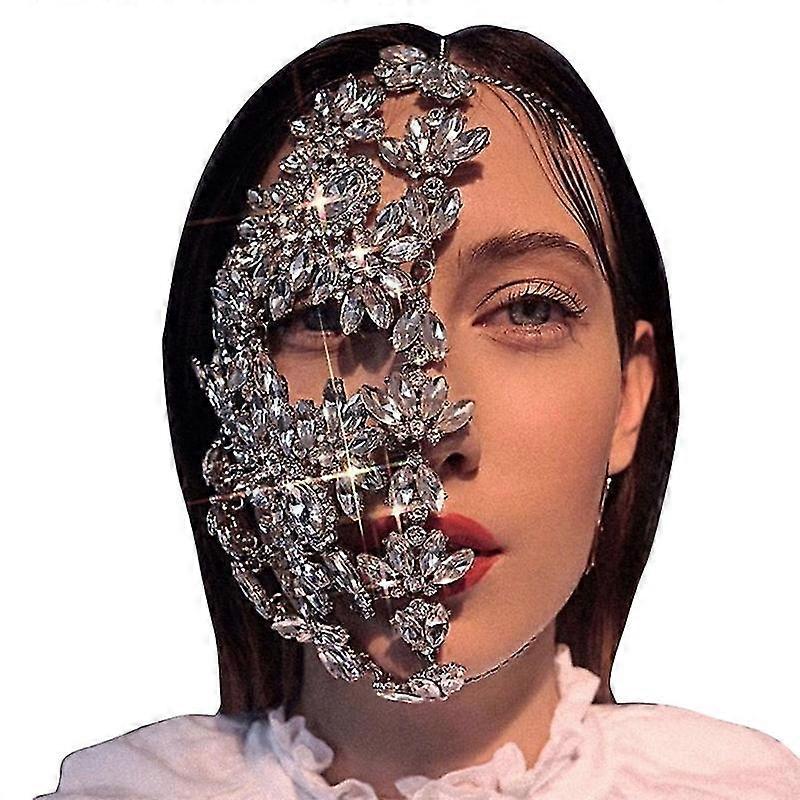 Chic Glowing Rhinestone Face Mask