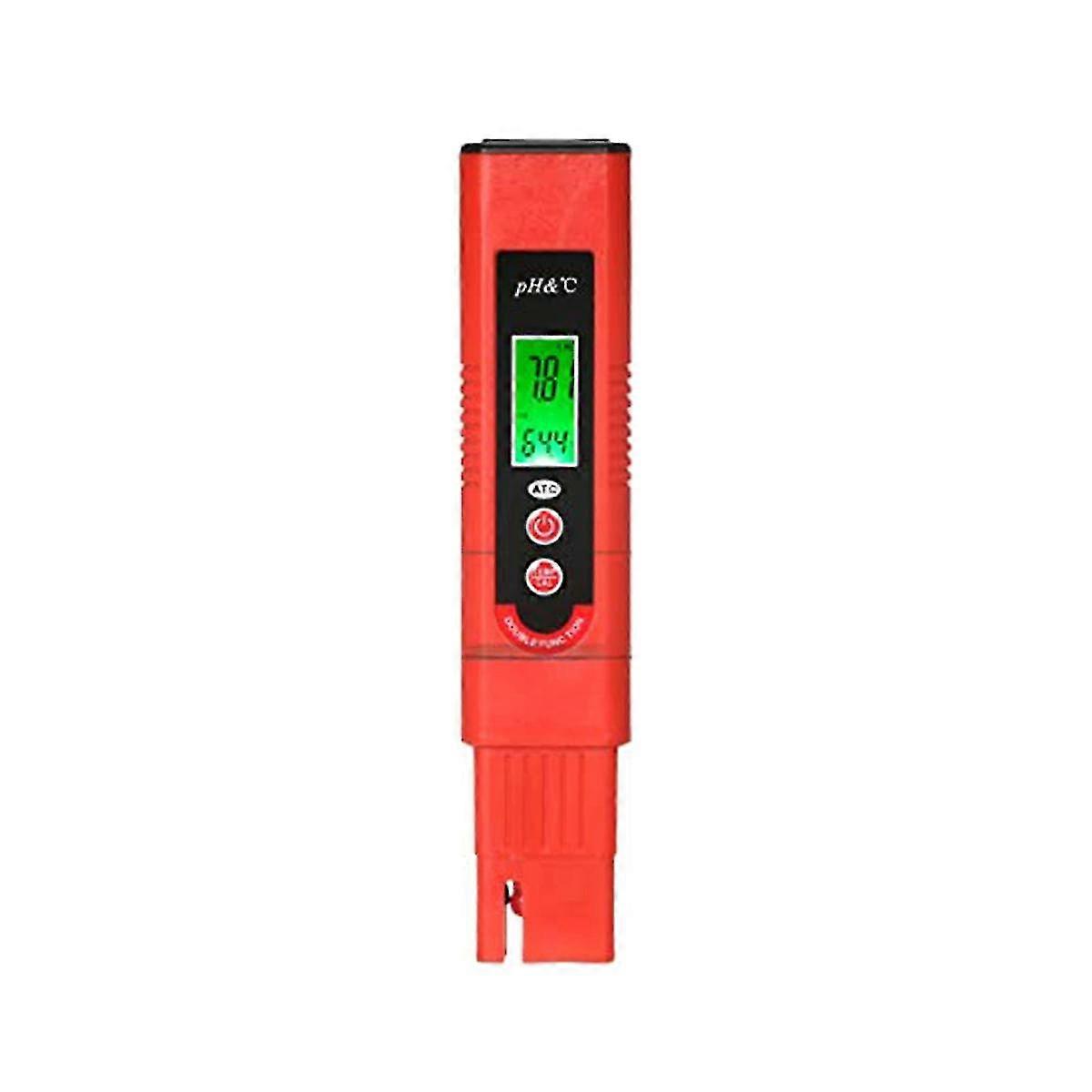 Ph Meter,three-color Lcd Display Ph Pen Automatic Atc Function 0-14 Ph Measurement Range For Househ