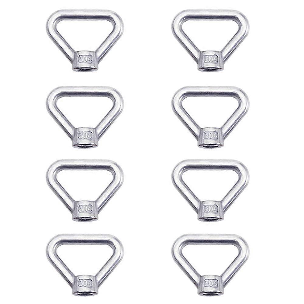 Løft øyemutter 8 stk M8 Ringmutter Skruemutter Sølv 304 Rustfritt stål Triangle Ring Mutter Løfting Ring Eye Mutter Fastener M8 Kvinne Ring Mutter