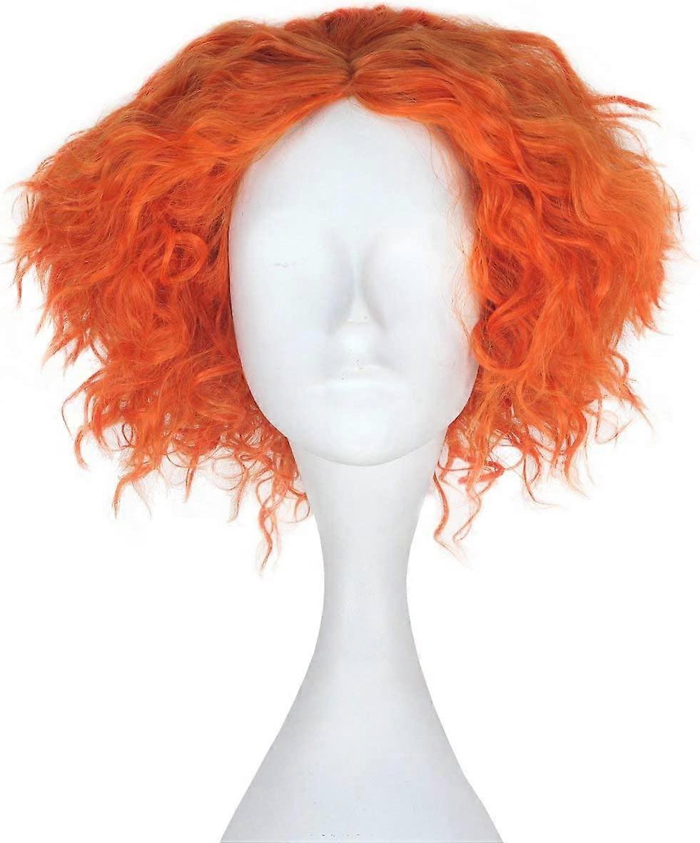 Perruque cheveux courts bouclés orange