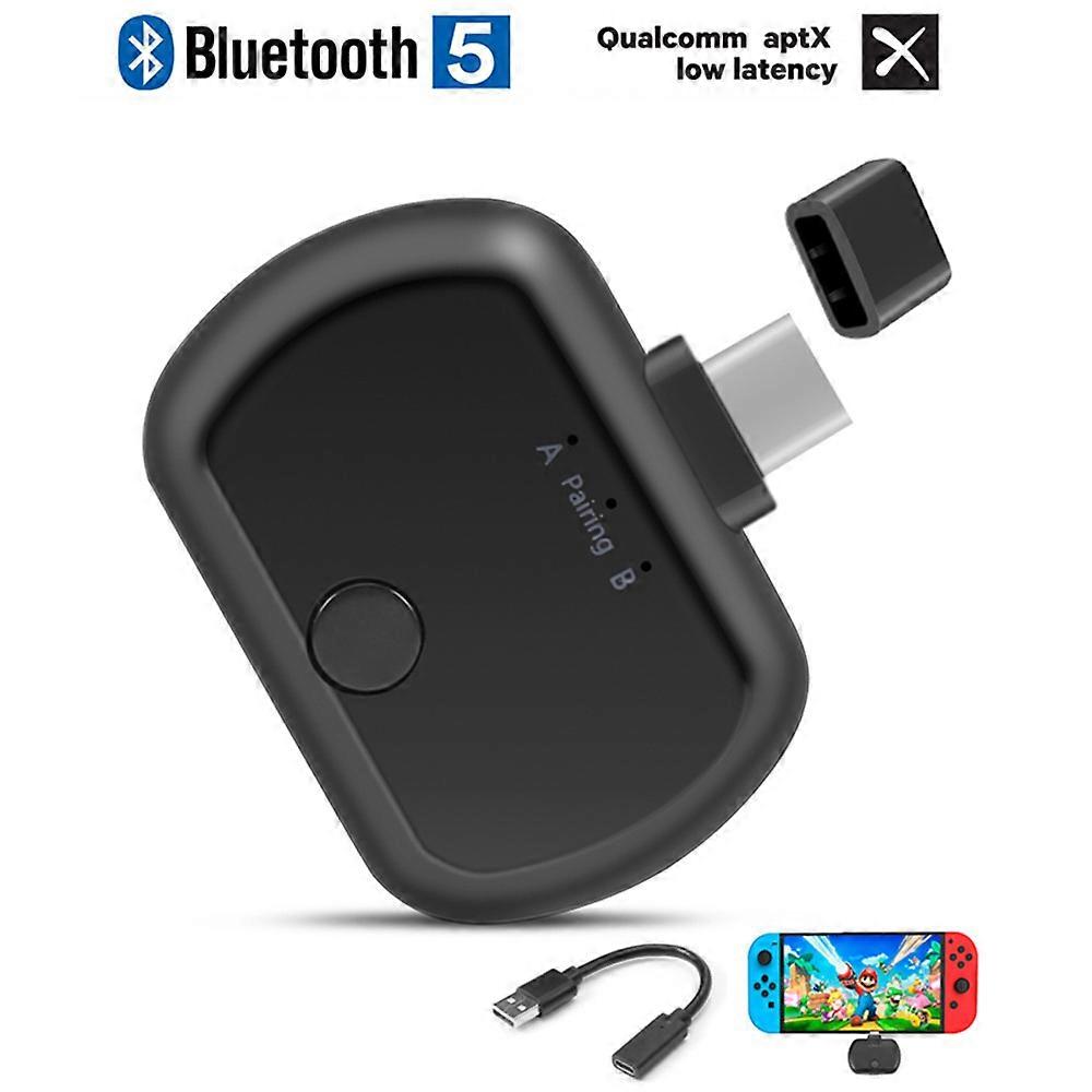 USB Bluetooth 5.0 Audio Dongle Transmitter Type C Wireless USB Adapter Aptx LL for Computer PC Laptop Nintendo Switch TV PS4