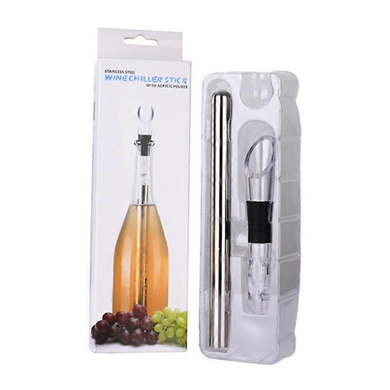 3 in 1 Wine Chiller Stick Aerator Pourer Stainless Steel Frozen Cooling Stick for Red Wine Champagne Barware