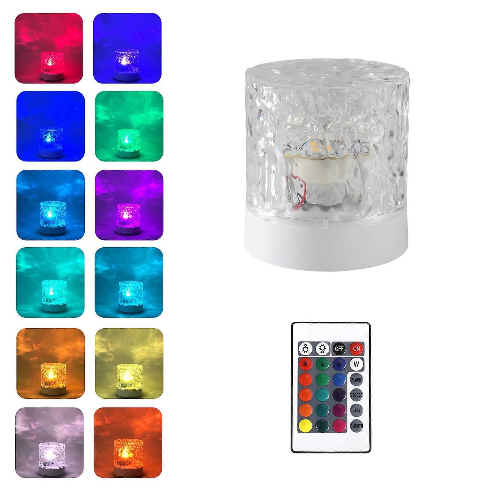 Northern Lights Ocean Wave Projector Light, lampada ad acqua a fiamma rotante graduale a 16 colori, luce notturna a onda con telecomando per camera da letto