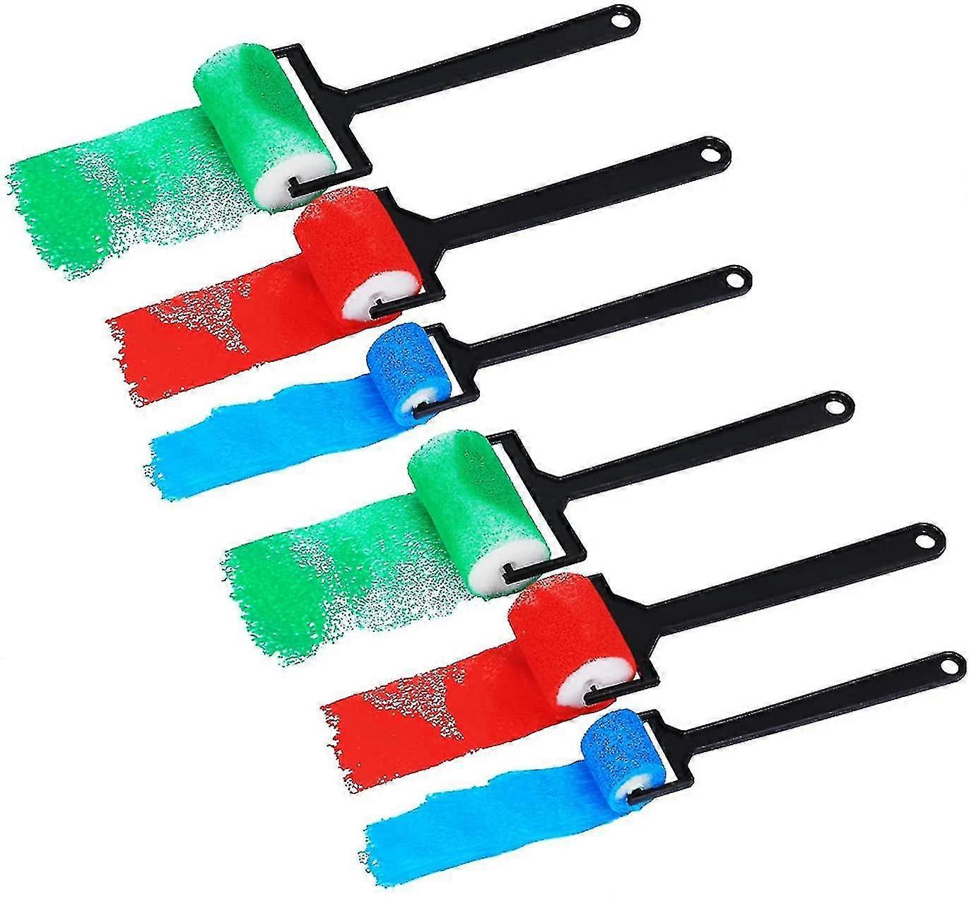 6 Pieces Sponge Rollers Foam Paint Roller For Kids Foam Brushes In Rollers