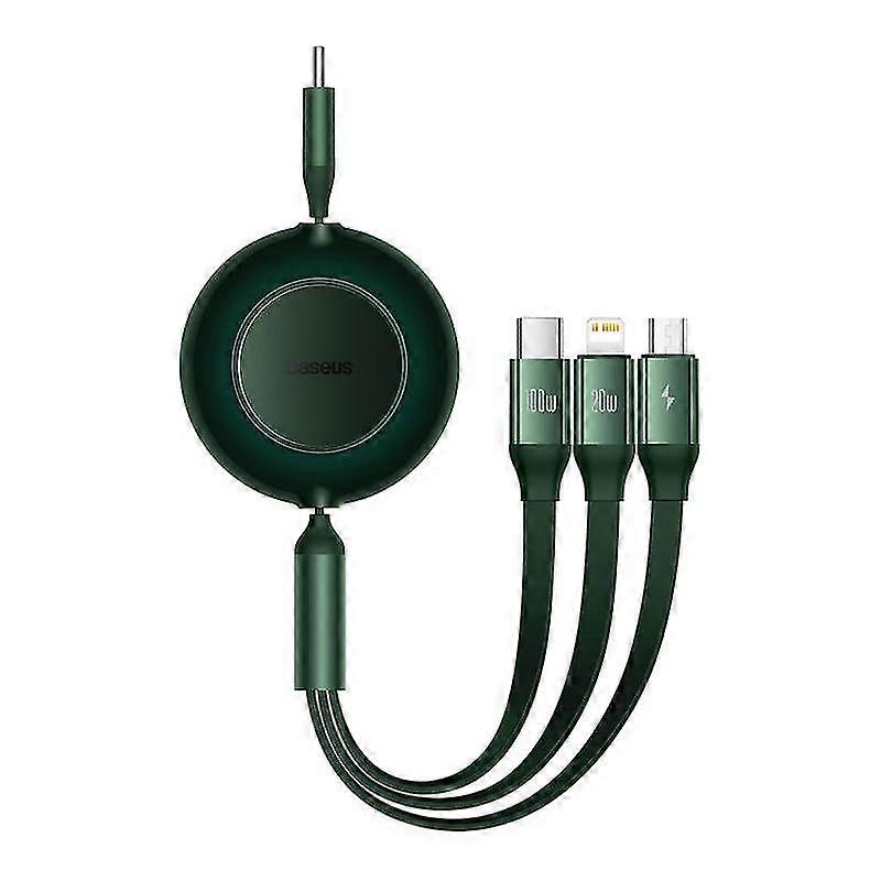 Baseus Bright Mirror 3 In 1 Usb-c / Type-c 100w Telescopic Data Cable, Length: 1.2m(black)
