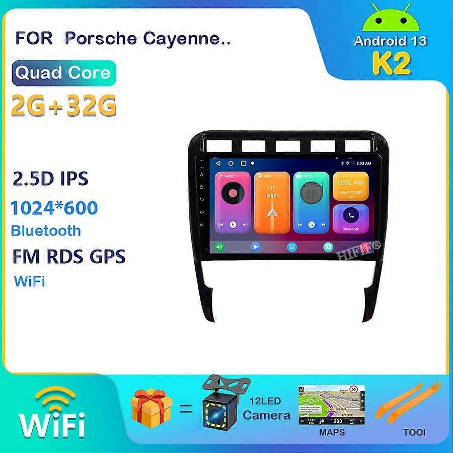 Carplay 2DIN Android 13 Car Radio For Porsche Cayenne 2002-2010 WIFI GPS Navigation FM Bluetooth Car Multimedia Player Head Unit