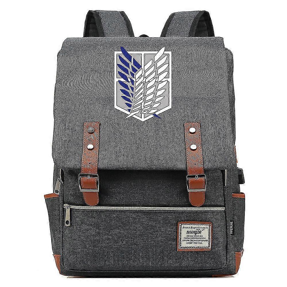 حقيبة ظهر أنيمي - هجوم العمالقة - حقيبة لاب توب مقاومة للماء للرجال - سعة كبيرة - مثالية للمكتب اليومي والمدرسة والسفر - صديقة للبالغين