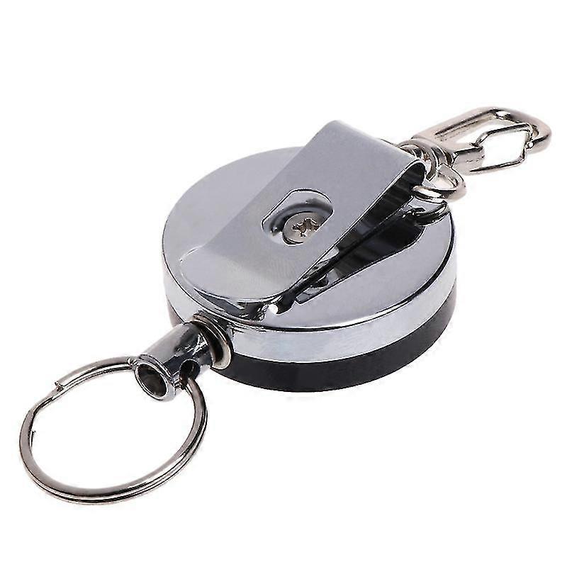 Key Ring Reel Holder Retractable Steel Cable Accessory