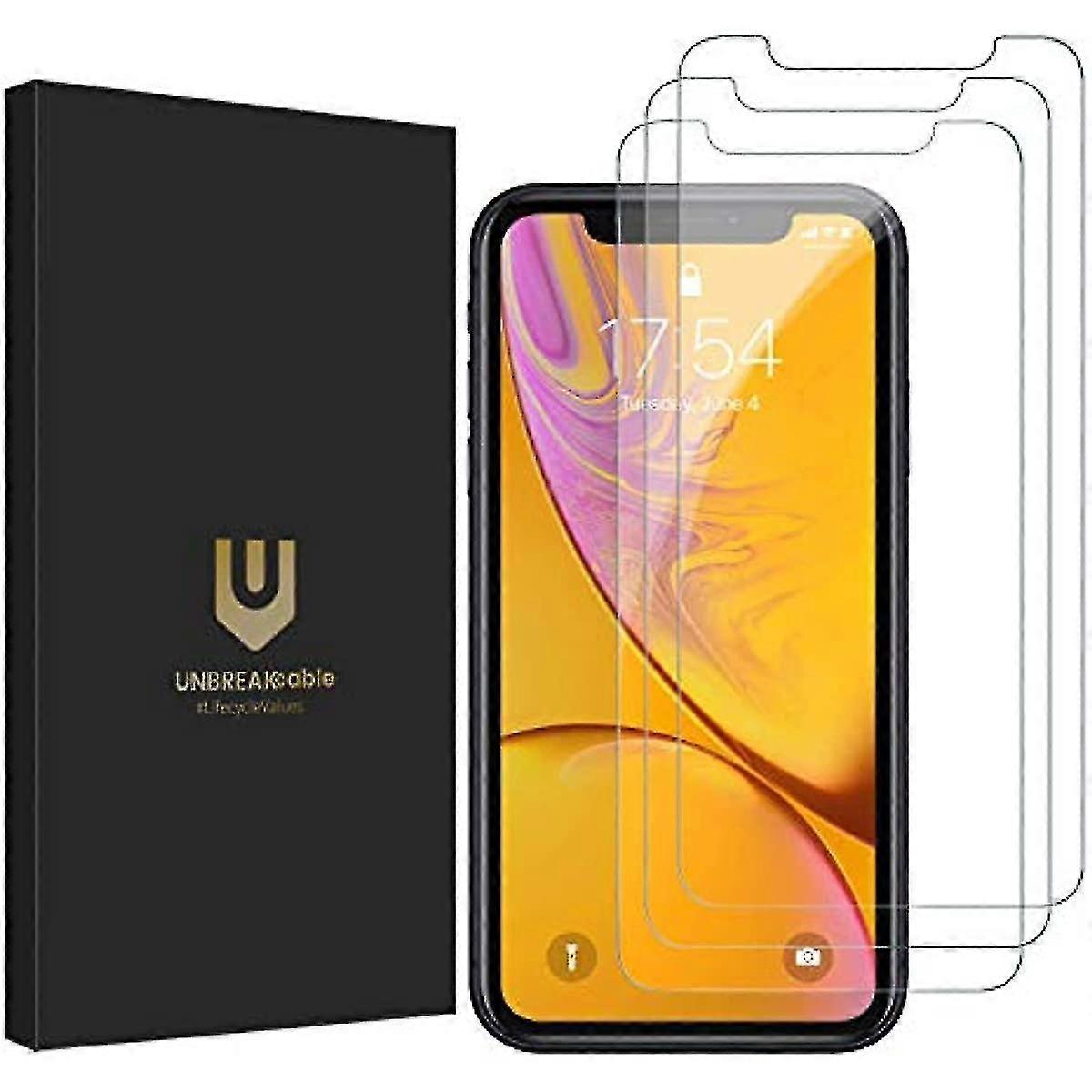 Unbreakcable Screen Protector For Iphone 11 Iphone Xr [3-pack] [9999% Hd Clear] [easy Installation Frame] [9h Hardness] [full Coverage] [bubble Free][