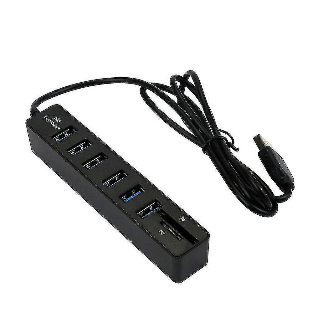 Notebook Usb Hub 6 Port Adapter With Micro Sd And Sd Card Reader Laptop/pc
