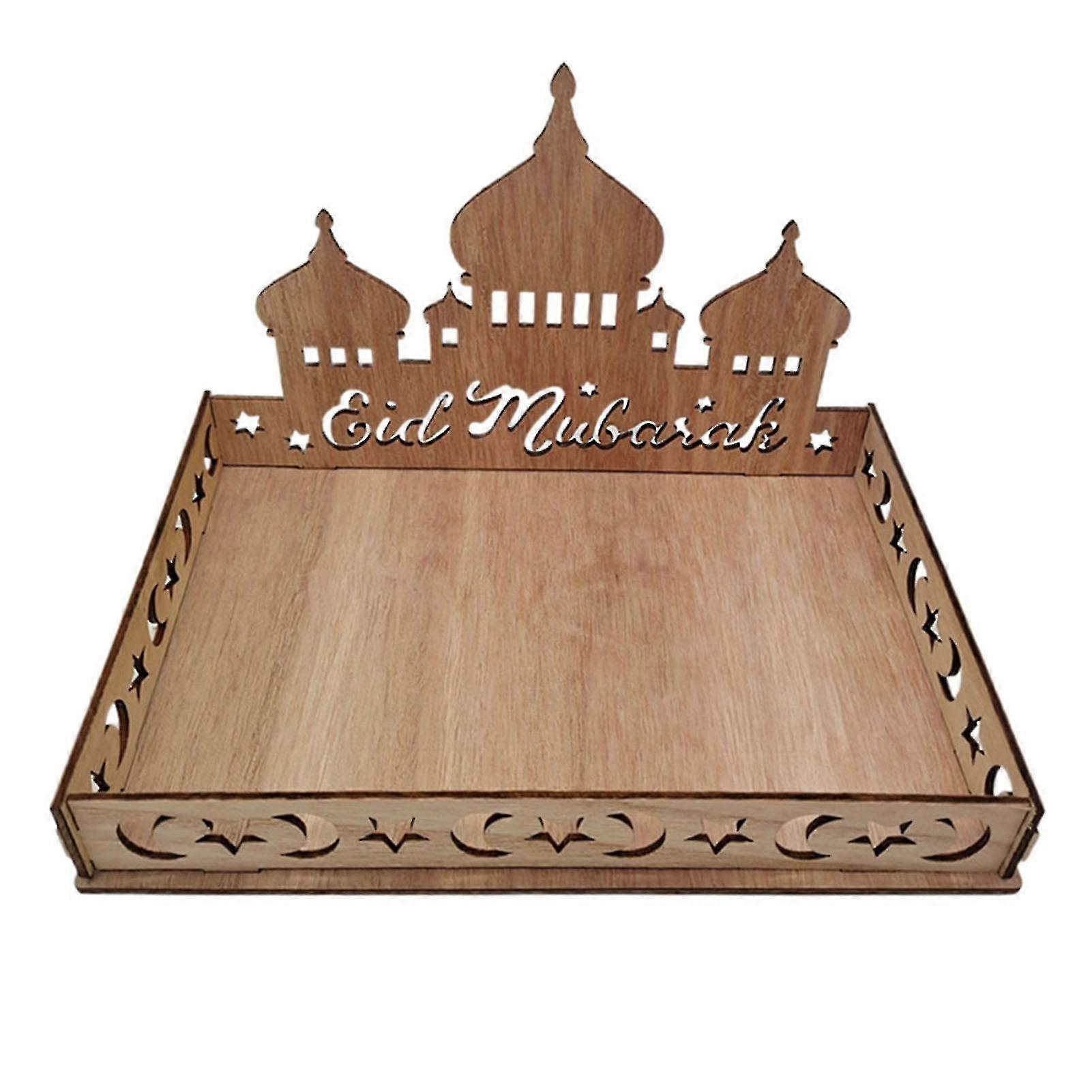 Ramadan Wooden Tray Eid Plates Ramadan Decorations Serving Tableware