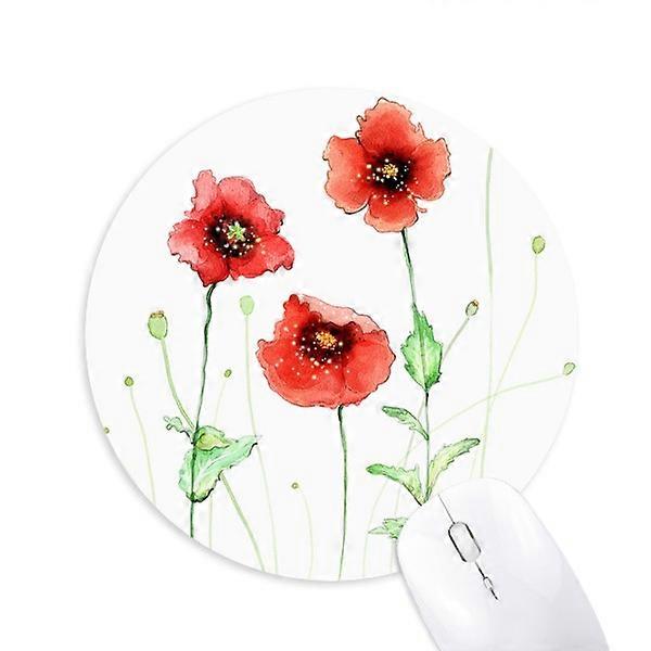 Corn Red Flower Watercolour Mouse Pad
