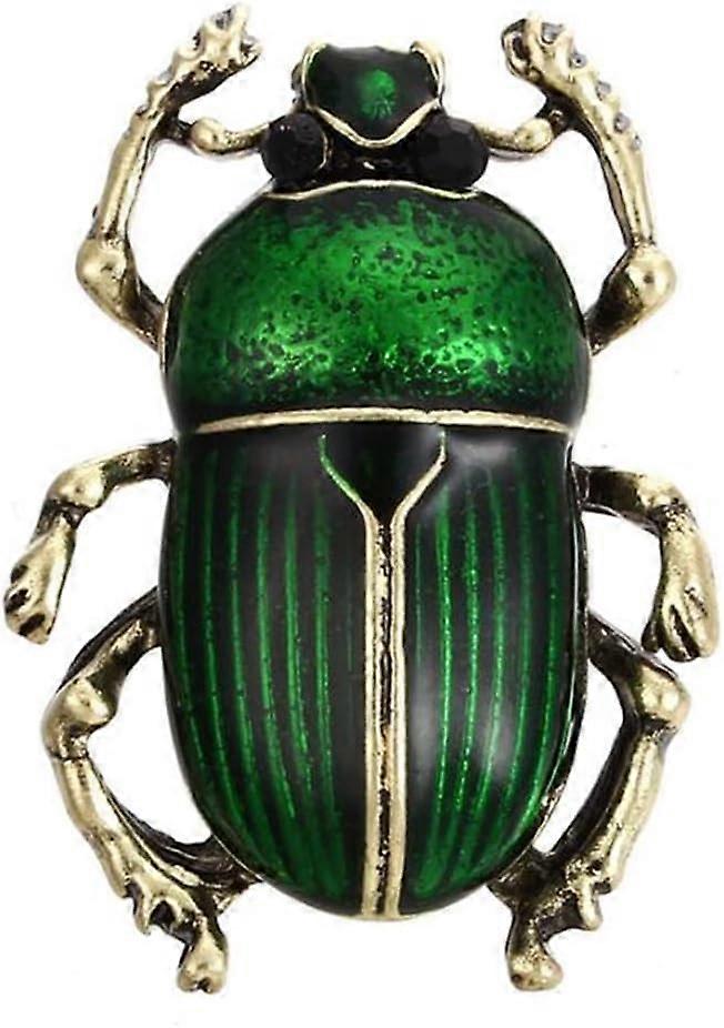 Brooch - Green Beetle - Scarab Green