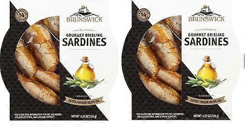 Brunswick Gourmet Brisling Sardinen serviert in nativem Olivenöl extra 2er Pack