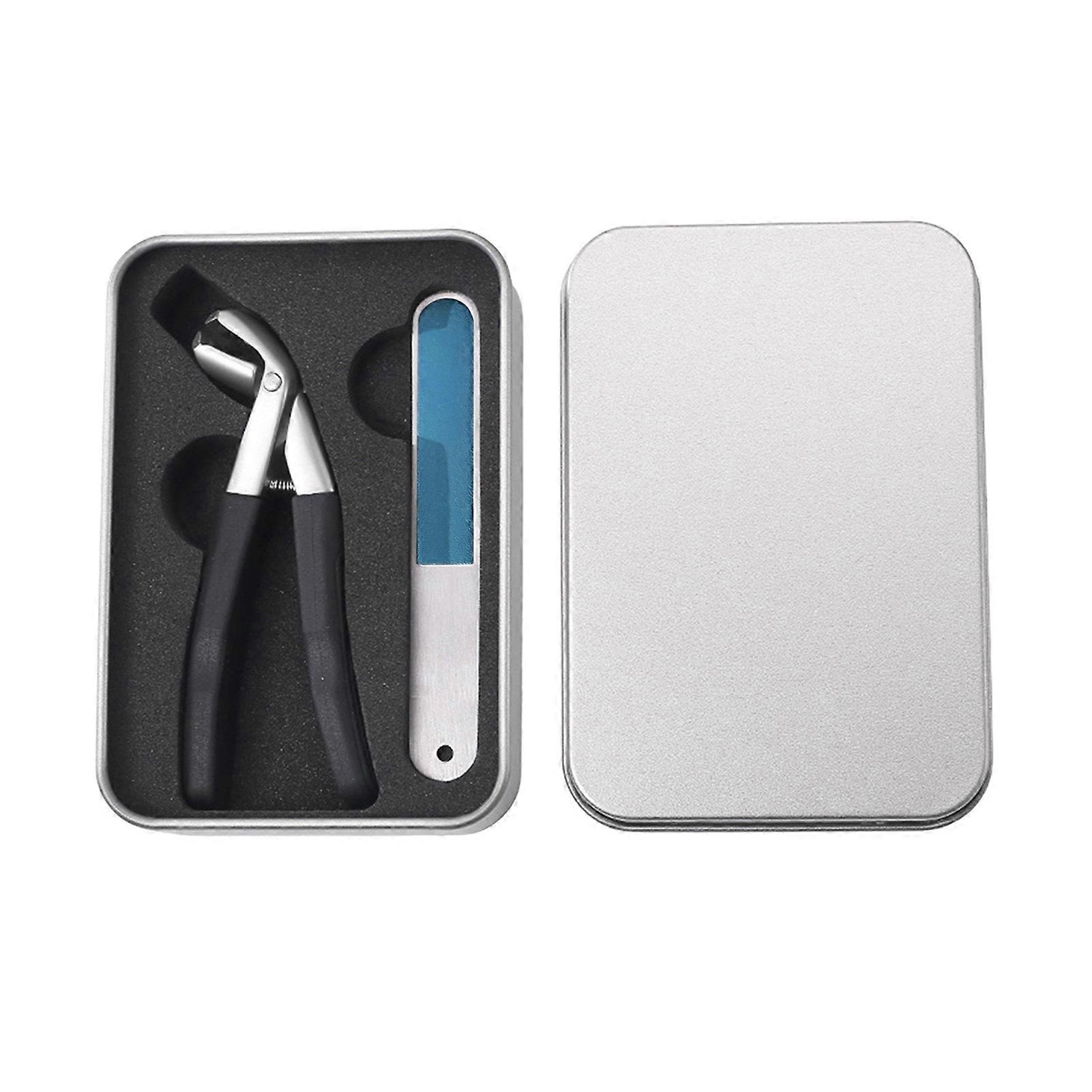 Senior Nail Clippers Set with Built-In Collection Box Wide Jaw Fingernail And Angled Head Toenail Clippers for Thick Nails Professional German Nail Sc