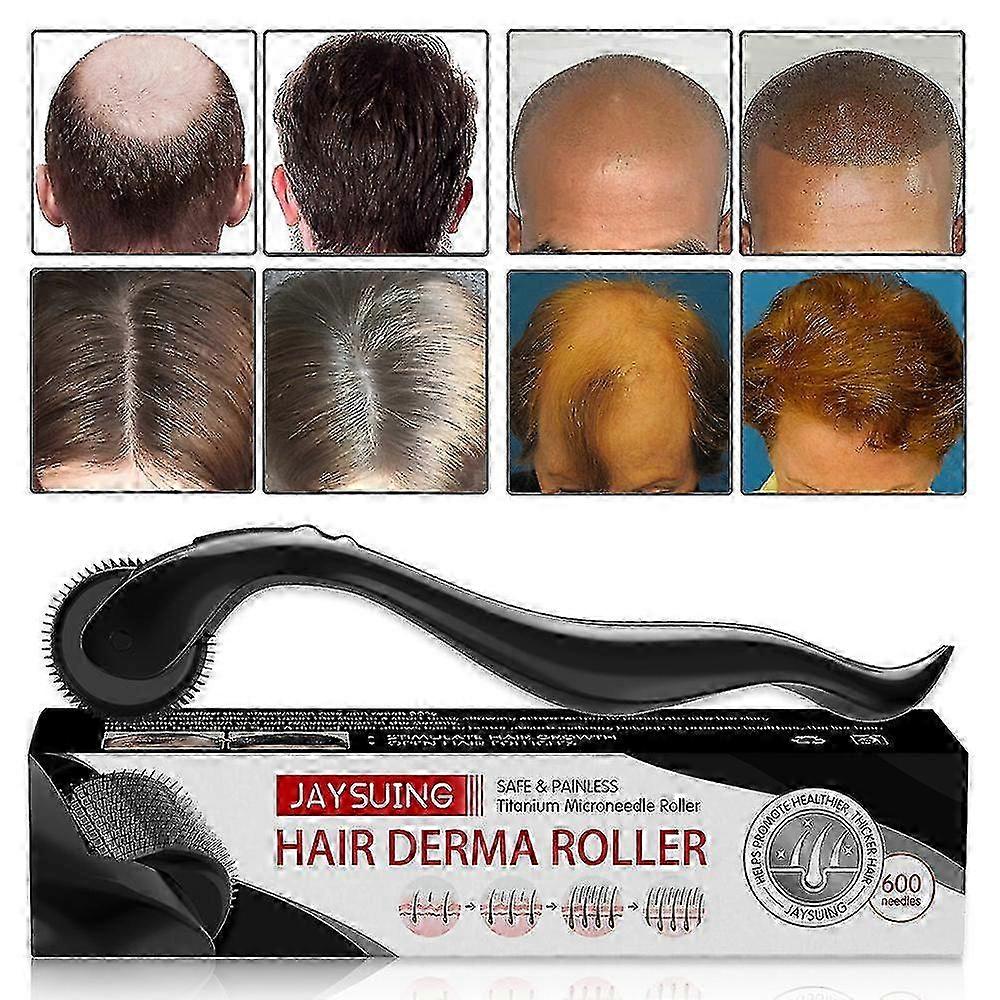 Μαλλιά Derma Roller 600 Τιτάνιο Μικρο βελόνες Κύλινδρος Μαλλιά Αναγέννηση Ανάπτυξη Τριχωτού της Κεφαλής Μασάζ
