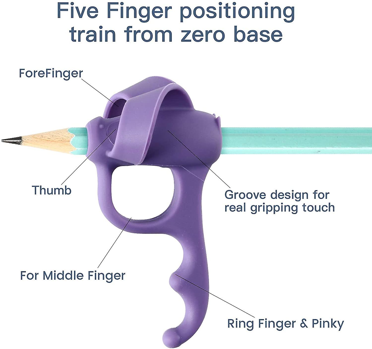 5 Guide-Doigts Silicone Pour Enfants - Correcteur Posture Écriture