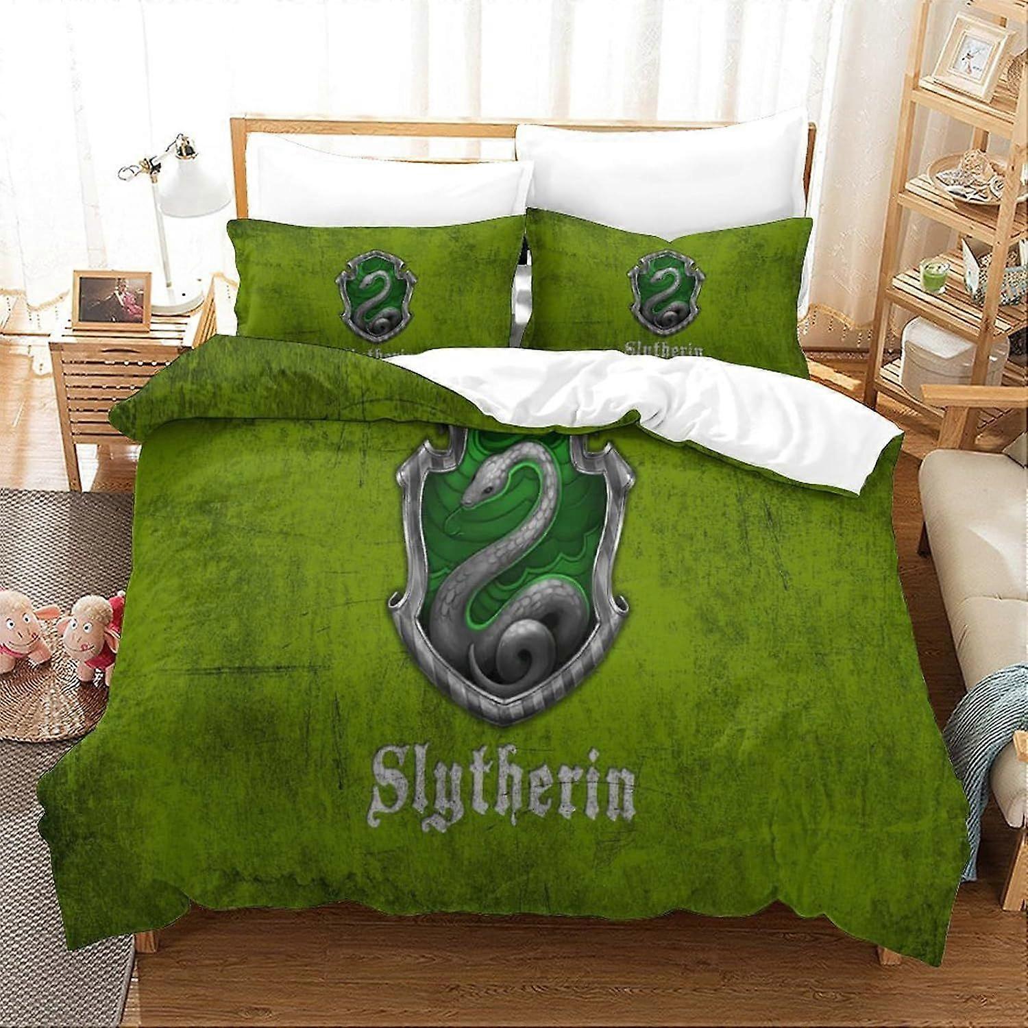 3D Slytherin Duvet Cover Harry Potter Print Bedding Set High