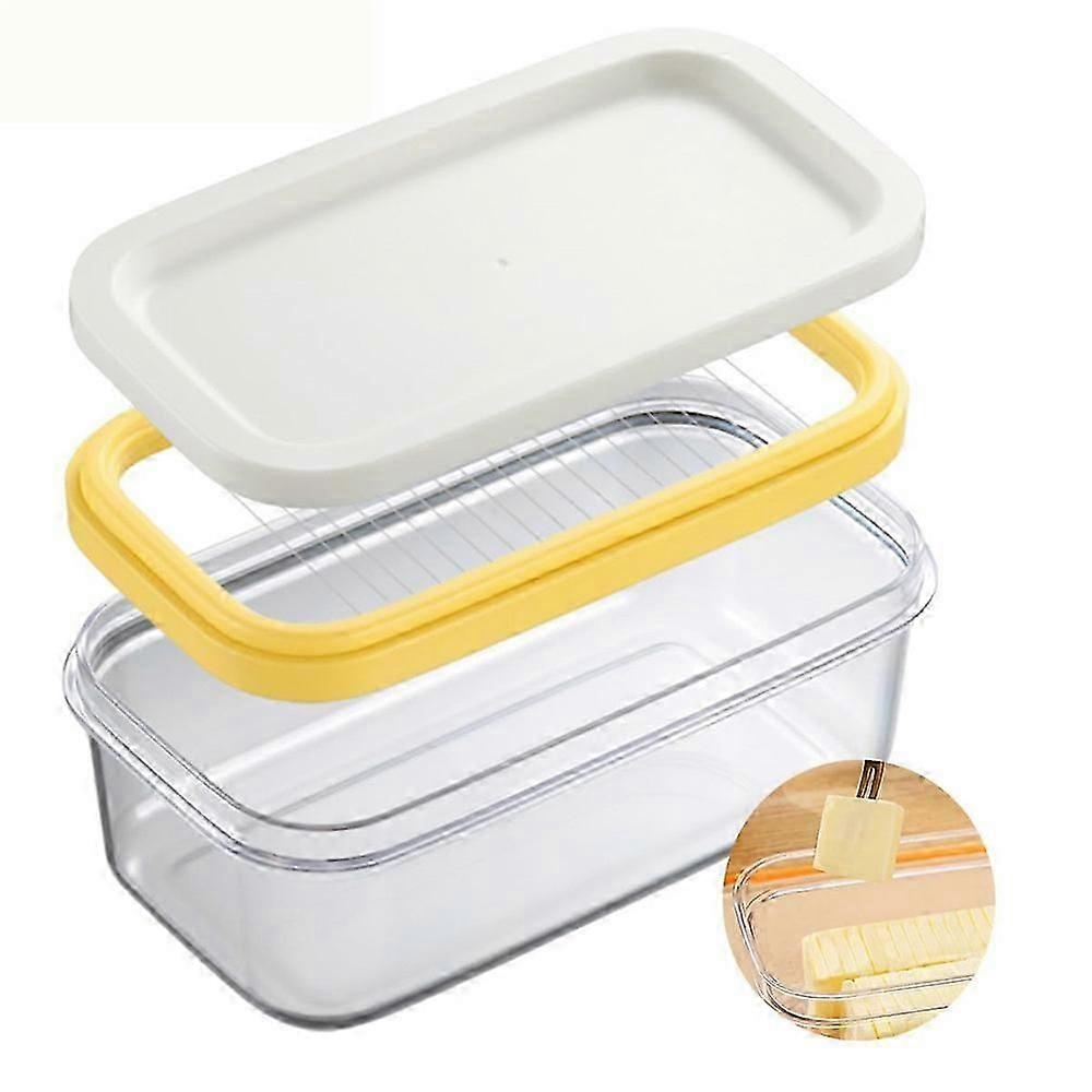 Stainless Steel Butter Cutter Slicer and Dish Container For Kitchen Fridge, Butter Box Easy Storage and Cutting Butter