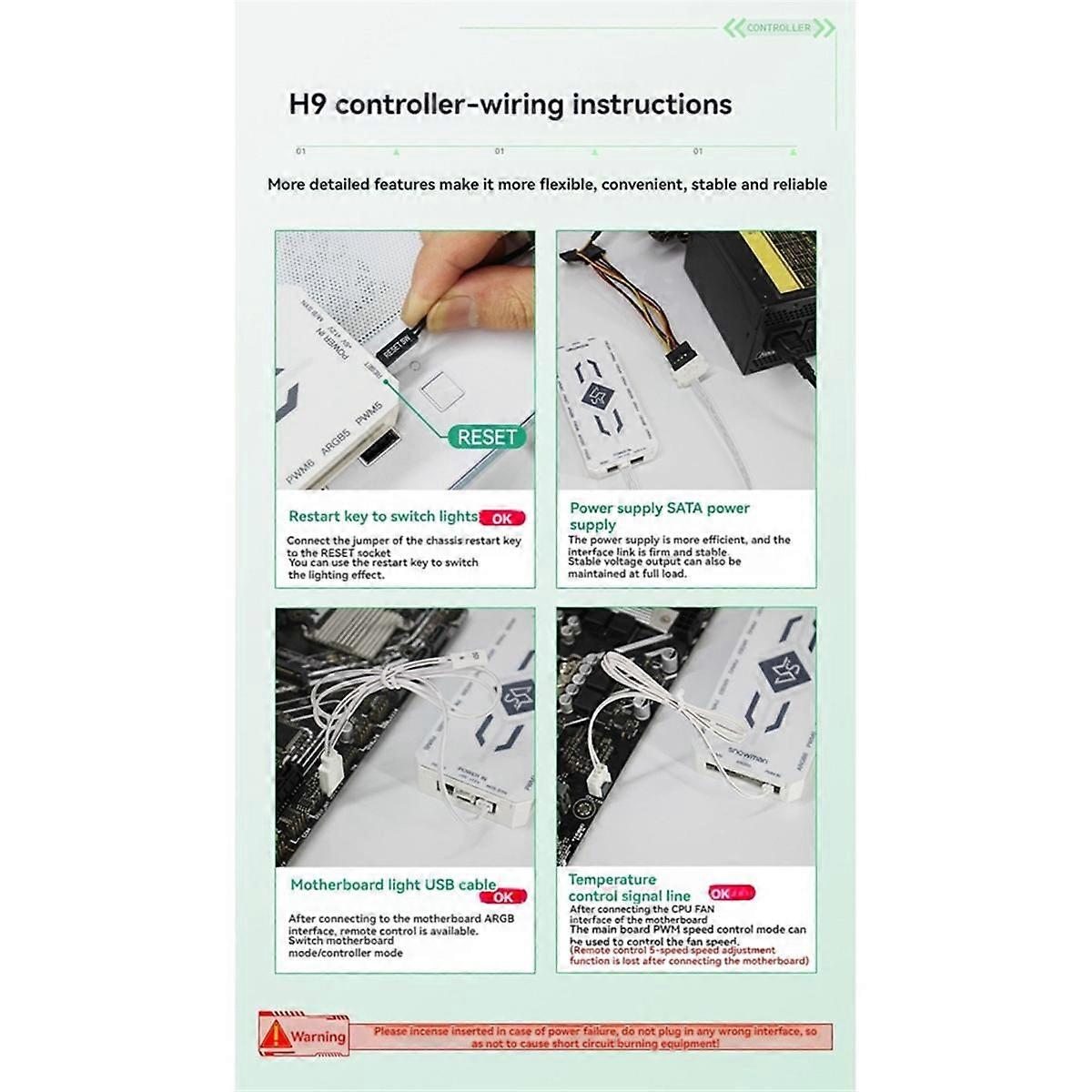 ARGB Controller 5V 3Pin ARGB Fan Hub 1 to 9 Splitter PWM Cooling Fan Controller for Computer Case