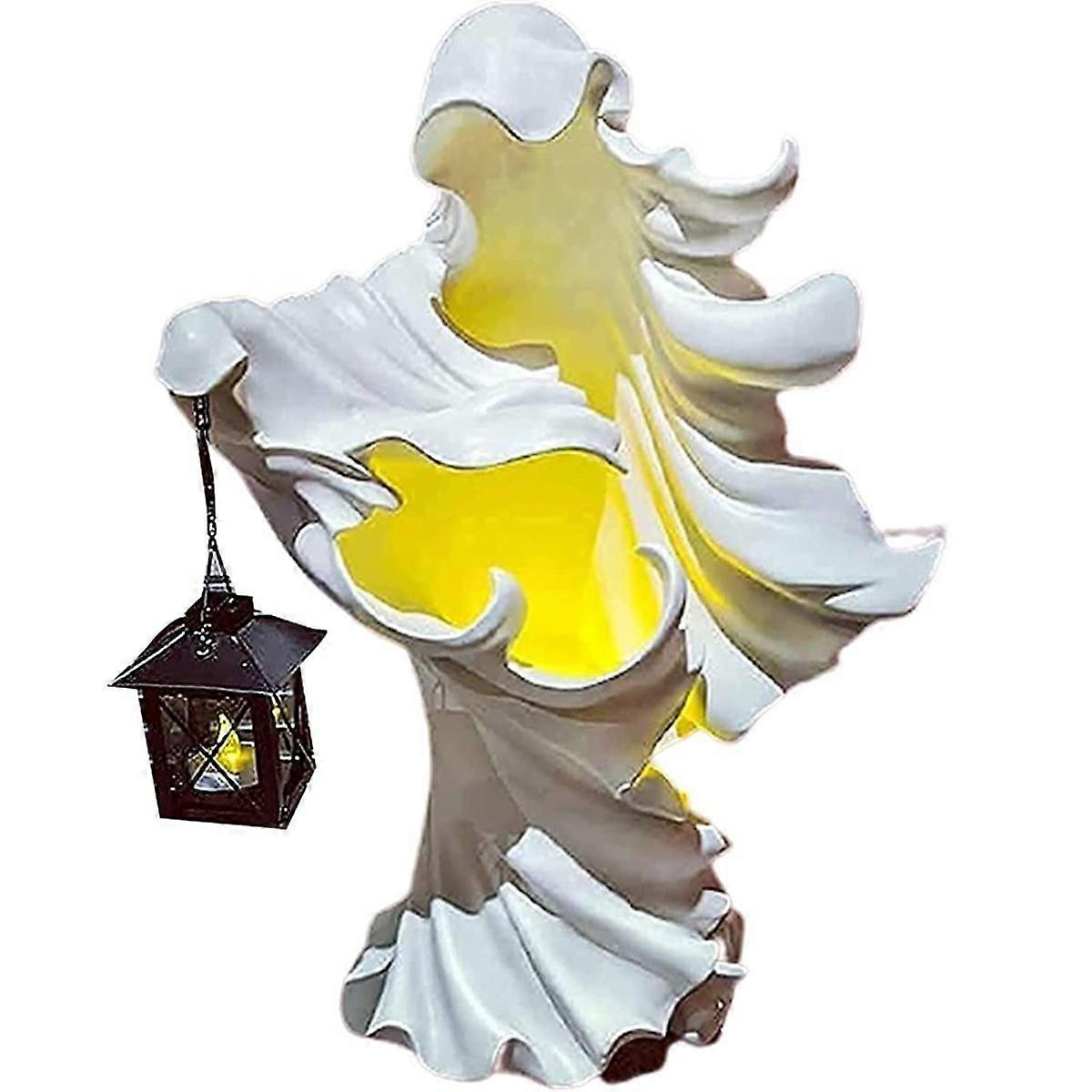 Terrible Hellmessenger Lantern Decoration Witch Resin Sculpture Resin Ghost Sculpture Halloween The