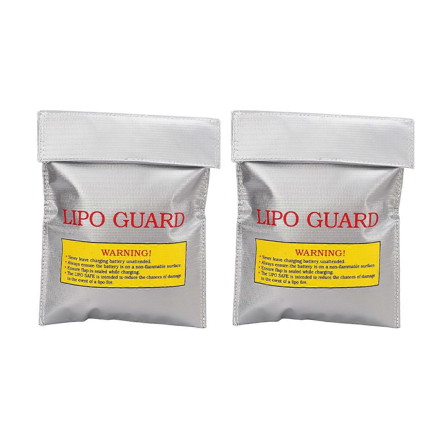 2 Pcs Lithium Battery Safety Bag PVC Fiber Fireproof Explosion Proof Lipo Battery Safety Charging St