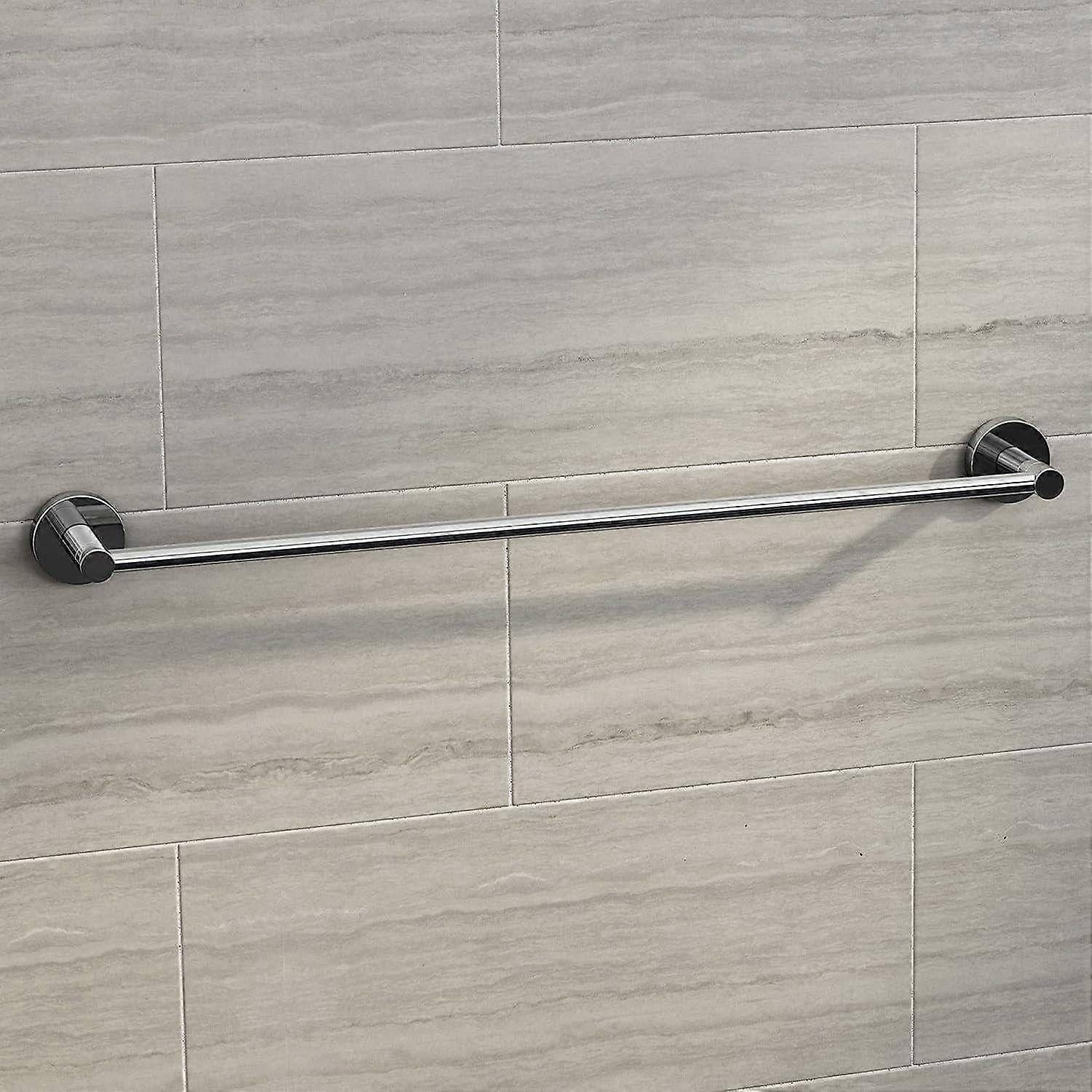 Modern Wall Mounted Round Towel Rail Bar - Chrome