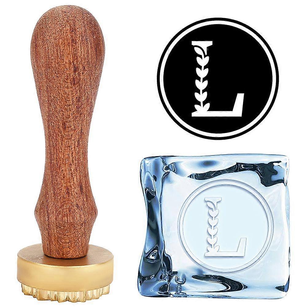 Ice Stamp 1.2 Inch Ice Cube Stamp Letter L Ice Stamp with Velvet Pouch Cocktail Ice Branding Stamp Ice Block Stamp Cocktail Seal Stamp for Ice Cubes M