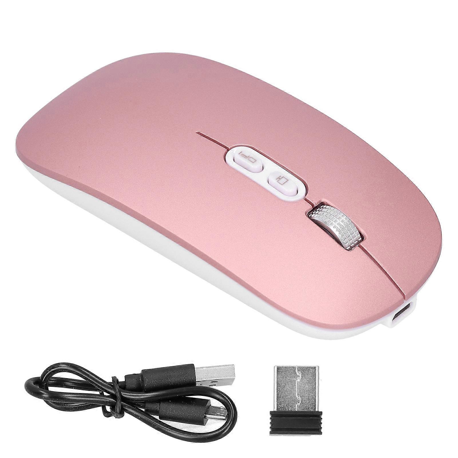 2.4GHz Wireless Optical Mouse Bluetooth 5.0 Dual Mode Charging Gaming Office Mouse Rose Gold