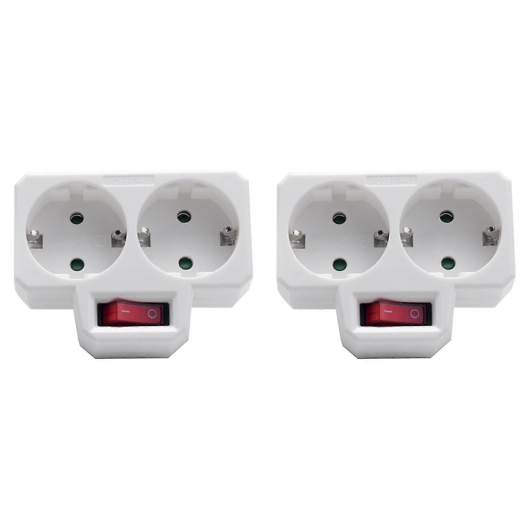 Socket Adapter, Double Plug For Socket, Double Socket With Switch 3800w For Office, Home Or Travel-Good