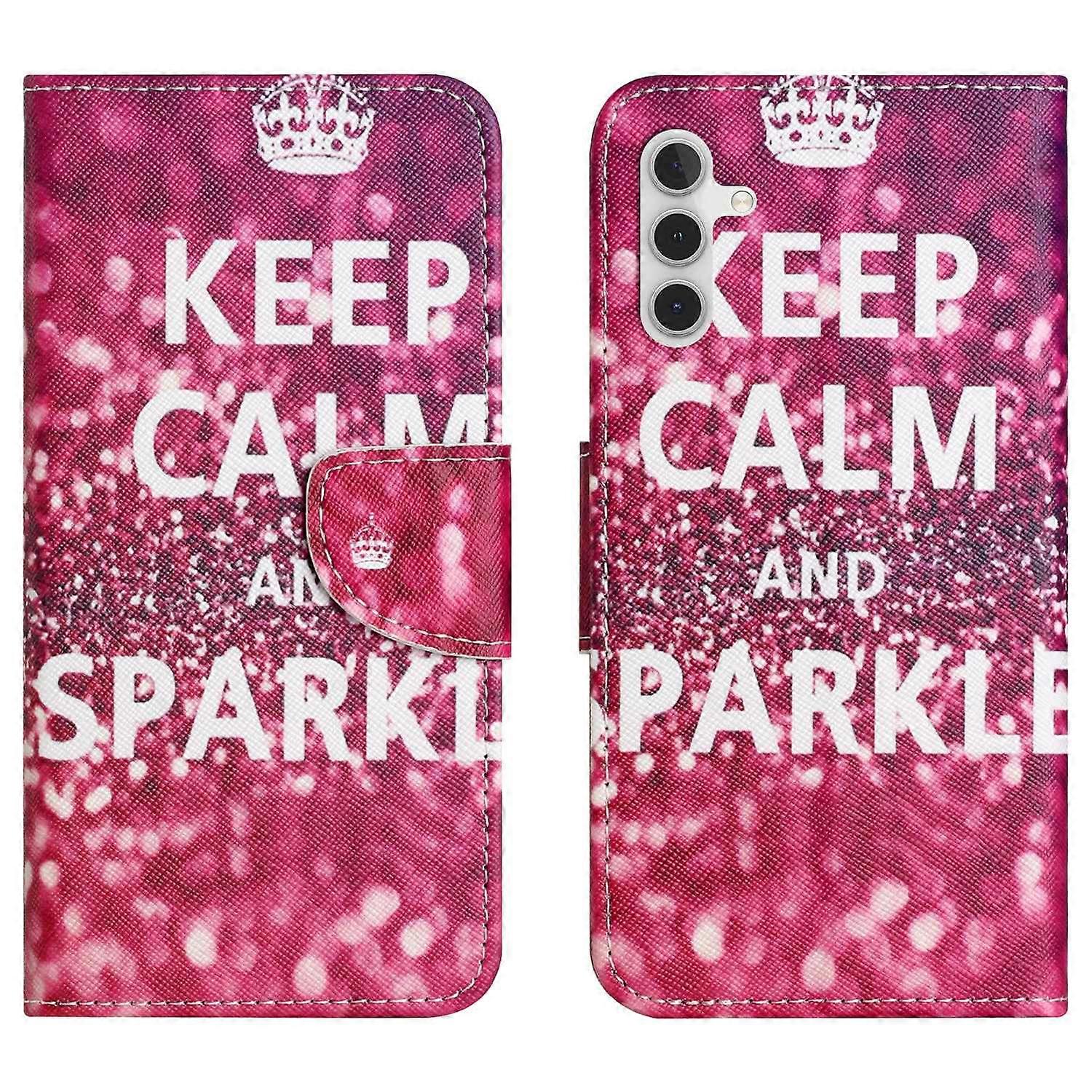 For Samsung Galaxy A36 5G Case Pattern Printing Cross Texture Phone Leather Cover - Keep Calm and Sp