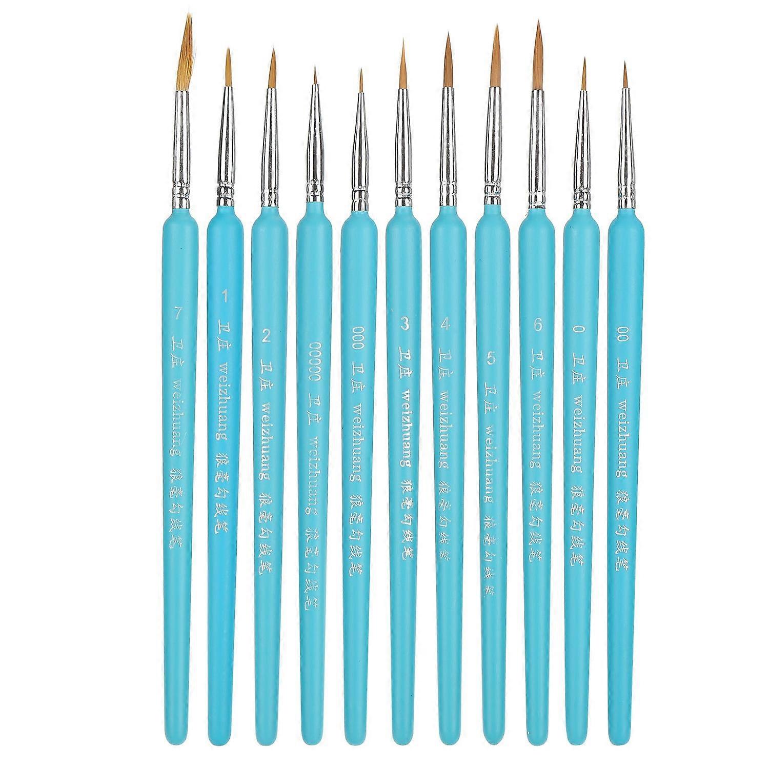 11Pcs Painting Tools Hook Line Pen Painting Brush Watercolor Pen for Students Art LoversSky Blue
